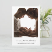 フォトミニマルベビー誕生の発表カード 招待状 (スタンド正面)