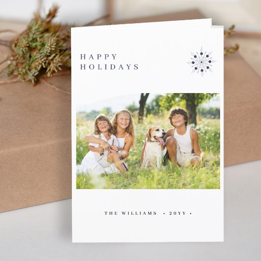 フォトミニマルモダンタイポグラフィハッピーホリデー シーズンカード