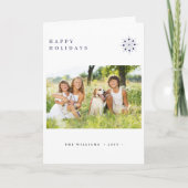 フォトミニマルモダンタイポグラフィハッピーホリデー シーズンカード (正面)
