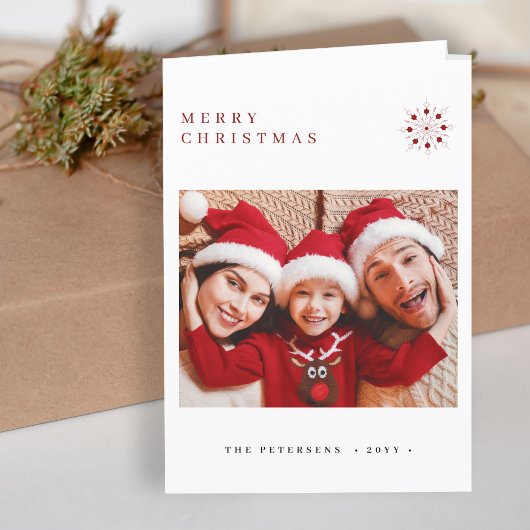 フォトミニマルモダンタイポグラフィメリークリスマス シーズンカード