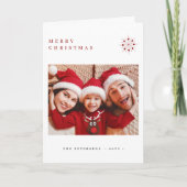 フォトミニマルモダンタイポグラフィメリークリスマス シーズンカード (正面)