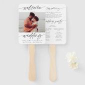 フォトミニマルモダンラリストのスクリプ結婚トへようこそ ハンドファン (正面&裏面)