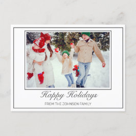 フォトミニマルモダンリストホリデーの挨拶 案内ポストカード