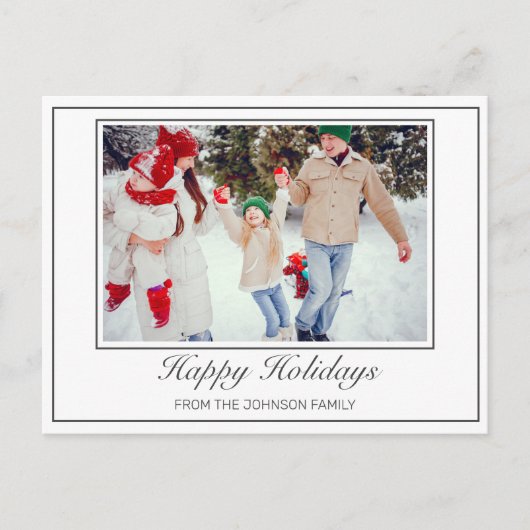 フォトミニマルモダンリストホリデーの挨拶 案内ポストカード (正面)