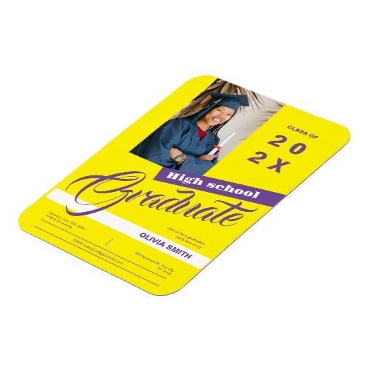 フォトミニマルモダン主義の高校卒業 マグネット (左側)