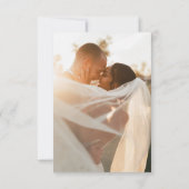 フォトミニマルレトロブラック結婚のQrコード 出欠カード (裏面)