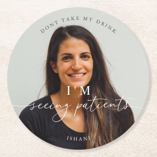 フォトミニマル主義が飲み物を取らない ラウンドペーパーコースター (正面)