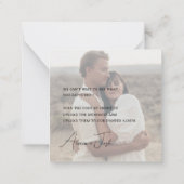 フォトミニマル共有ラブQRコードテーブルカード ノートカード (裏面)