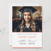 フォトミニマル卒業式パーティーの招待 招待状 (正面)