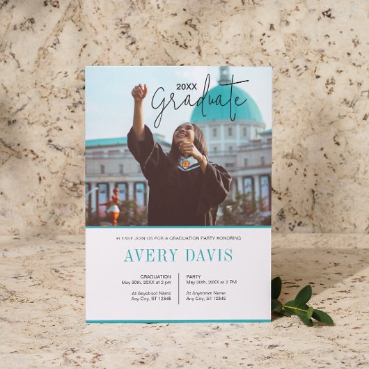 フォトミニマル卒業式パーティーの招待 招待状