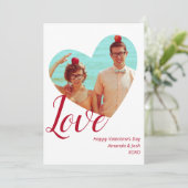 フォトミニマル愛ハート赤バレンタインデー シーズンカード (スタンド正面)