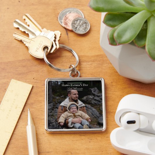フォトミニマル父の日 |白 キーホルダー (デスク)