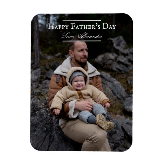 フォトミニマル父の日 |白 マグネット (縦)