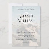 フォトミニマル白黒シンプル結婚の 招待状 (正面)