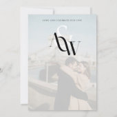 フォトミニマル白黒シンプル結婚の 招待状 (裏面)