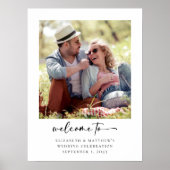 フォトミニマル結婚リストスクリプトのウェルカムサイン ポスター (正面)