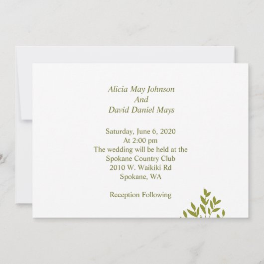 フォトミニマル結婚式招待状 招待状 (裏面)