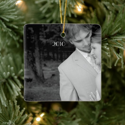 フォトミュージカルレッド&グリーンバードヴィンテージシャンデリア セラミックオーナメント (ツリー)