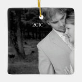 フォトミュージカルレッド&グリーンバードヴィンテージシャンデリア セラミックオーナメント (正面)