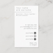 フォトミュージシャン白黒モダン名刺 名刺 (裏面)