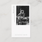 フォトミュージシャン白黒モダン名刺 名刺 (正面)