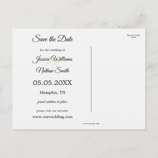 フォトミュージックをテーマにした日付ポストカードの保存 案内ポストカード (裏面)