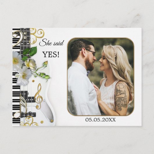 フォトミュージックをテーマにした日付ポストカードの保存 案内ポストカード (正面)