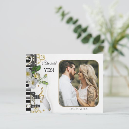 フォトミュージックをテーマにした日付ポストカードの保存 案内ポストカード (スタンド正面)