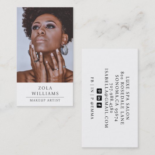 フォトメイクアップアーティストの名刺 名刺 (正面/裏面)