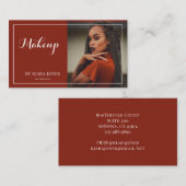 フォトメイクアップアーティストホワイトスクリプトタイプ 名刺 (正面/裏面)