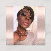 フォトメイクアップアーティスト睫毛眉毛バラ金ゴールド スクエア名刺 (裏面)