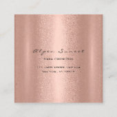 フォトメイクアップアーティスト結婚のイベントフローラバラ金ゴールド スクエア名刺 (裏面)