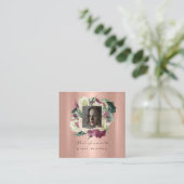 フォトメイクアップアーティスト結婚のイベントフローラバラ金ゴールド スクエア名刺 (スタンド正面)