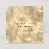フォトメイクアップブログイベントプランナーフローラ金ゴールドバラ スクエア名刺 (裏面)