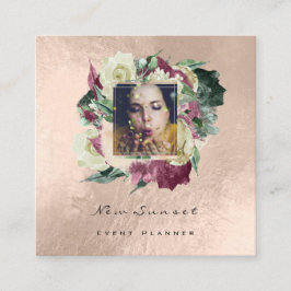 フォトメイクアップBloggイベントプランナーフローラ赤面バラ スクエア名刺