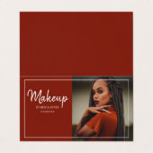 フォトメイクガーリーアップアーティストのホワイトスクリプトタイプ 名刺 (外部フラット)