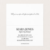 フォトメイクガーリーアップアーティストのホワイトスクリプトタイプ 名刺 (内部フラット)