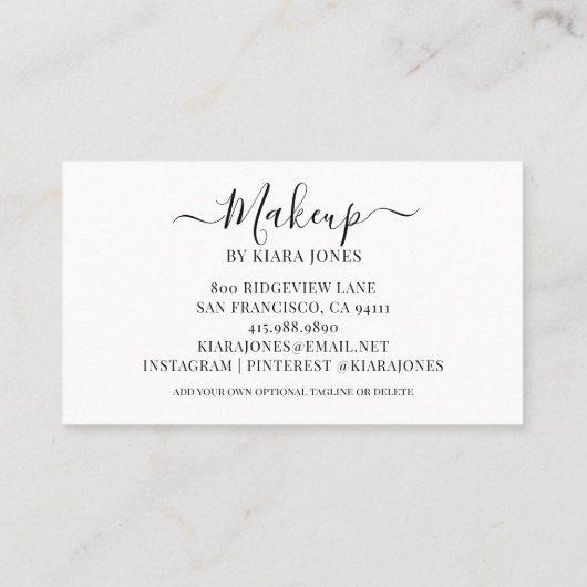 フォトメイクモダンアップアーティストスクリプト 名刺 (裏面)