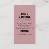 フォトメイクモダンアーティストSmoky Dustyバラ 名刺 (裏面)