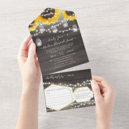 フォトメイスンジャーひまわり幾何学模様金ゴールドフレームすべて オールインワン招待状