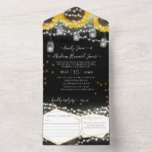 フォトメイソンジャールひまわり金ゴールドスター結婚ズ オールインワン招待状 (内側)