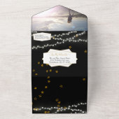 フォトメイソンジャールひまわり金ゴールドスター結婚ズ オールインワン招待状 (外側)