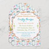 フォトメイソンジャールピンクコーラルアクアフローラ卒業 招待状 (正面/裏面)