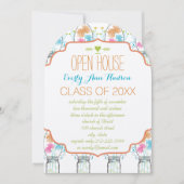 フォトメイソンジャールピンクコーラルアクアフローラ卒業 招待状 (正面)