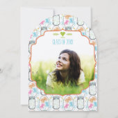 フォトメイソンジャールピンクコーラルアクアフローラ卒業 招待状 (裏面)