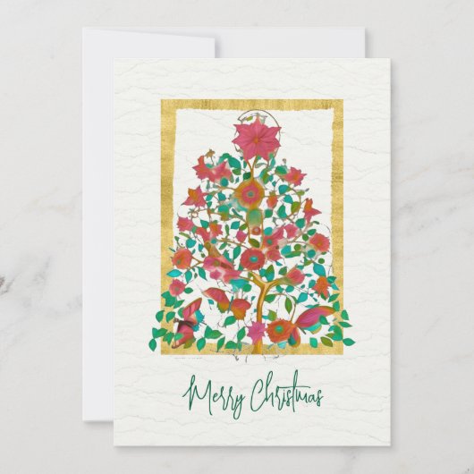 フォトメキシコカラフルンツリーメリークリスマスカード 招待状 (正面)