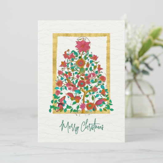 フォトメキシコカラフルンツリーメリークリスマスカード 招待状 (スタンド正面)