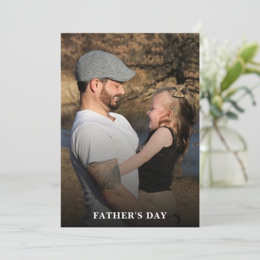 フォトメッセージの追加パパドーターファーズデイカード 招待状 (スタンド正面)