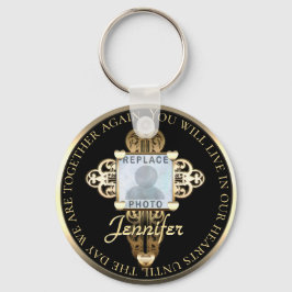 フォトメッセージクロスハートメモリアルの追加 キーホルダー