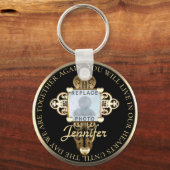 フォトメッセージクロスハートメモリアルの追加 キーホルダー (正面)